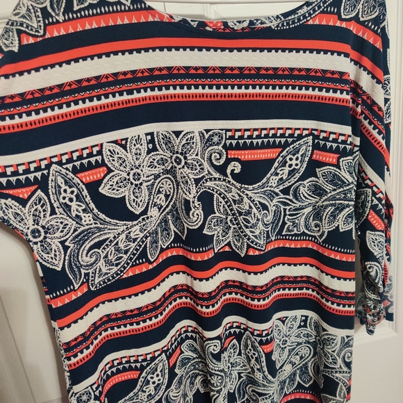 Est. 1946 women's xl dress red blue floral open sleeve midi light summer - Picture 3 of 12